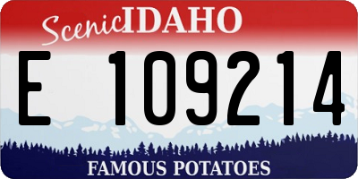 ID license plate E109214