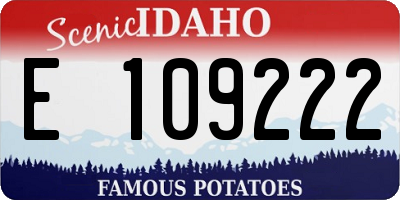 ID license plate E109222