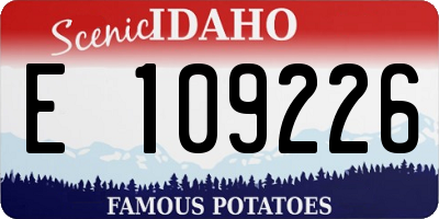 ID license plate E109226