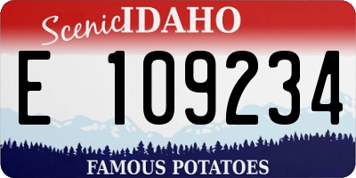 ID license plate E109234