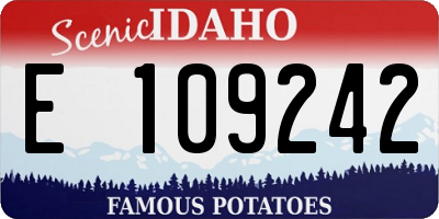 ID license plate E109242