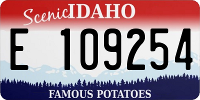 ID license plate E109254