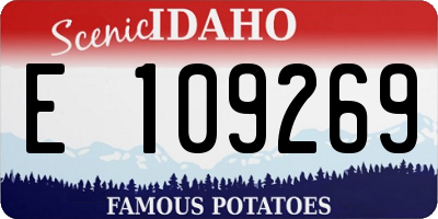 ID license plate E109269