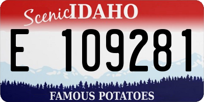ID license plate E109281