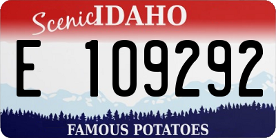 ID license plate E109292