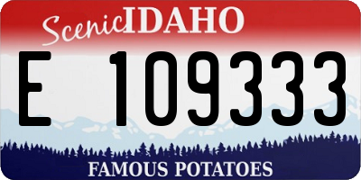 ID license plate E109333