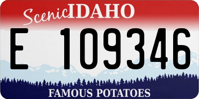 ID license plate E109346