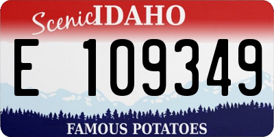 ID license plate E109349