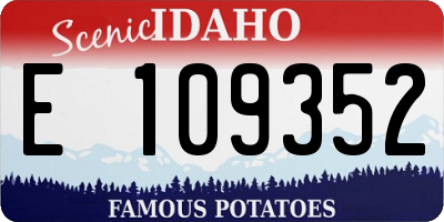 ID license plate E109352