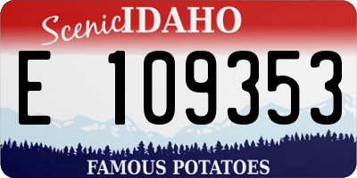 ID license plate E109353