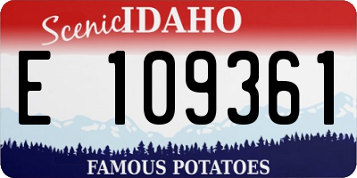 ID license plate E109361