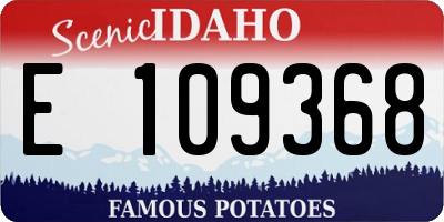 ID license plate E109368