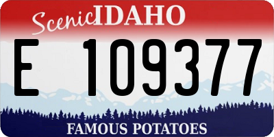 ID license plate E109377