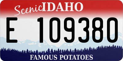 ID license plate E109380