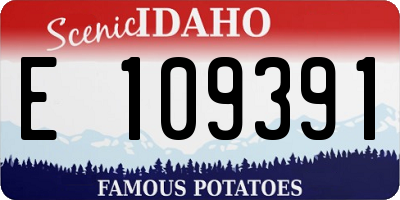 ID license plate E109391