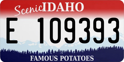ID license plate E109393
