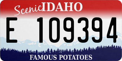 ID license plate E109394