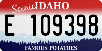 ID license plate E109398