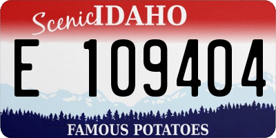 ID license plate E109404