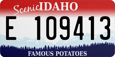 ID license plate E109413