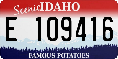 ID license plate E109416