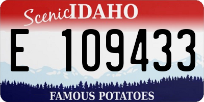 ID license plate E109433