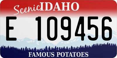 ID license plate E109456