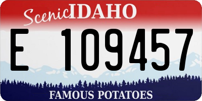 ID license plate E109457