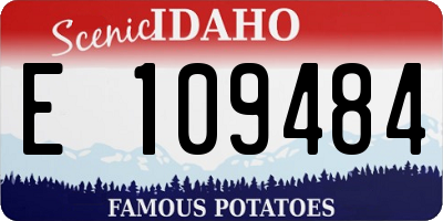 ID license plate E109484