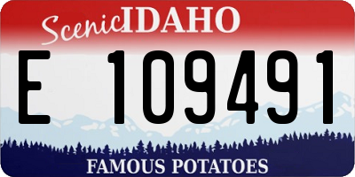 ID license plate E109491