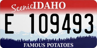 ID license plate E109493