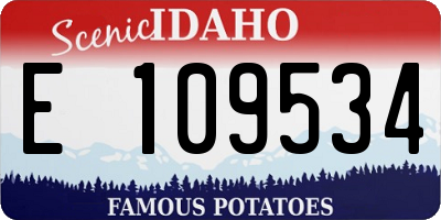 ID license plate E109534