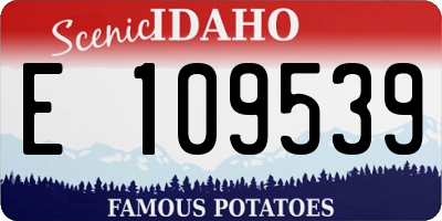 ID license plate E109539