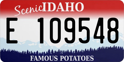 ID license plate E109548