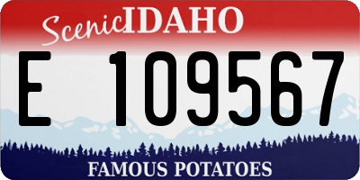 ID license plate E109567