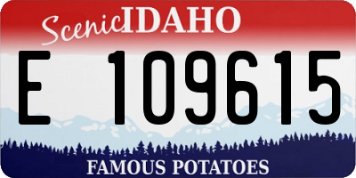 ID license plate E109615