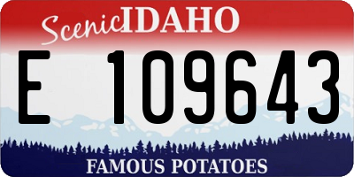 ID license plate E109643