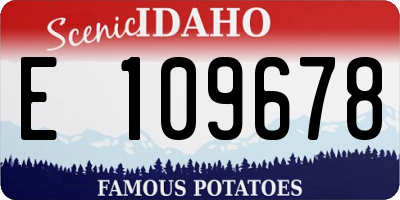ID license plate E109678