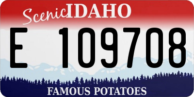 ID license plate E109708