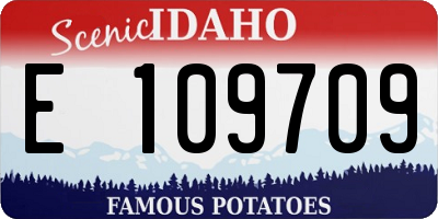 ID license plate E109709