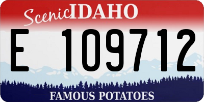 ID license plate E109712