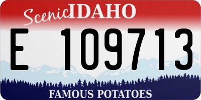 ID license plate E109713