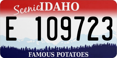 ID license plate E109723