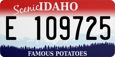ID license plate E109725