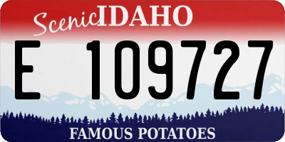 ID license plate E109727