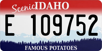 ID license plate E109752
