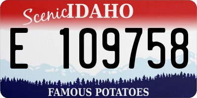 ID license plate E109758