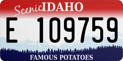 ID license plate E109759
