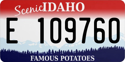 ID license plate E109760