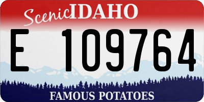 ID license plate E109764